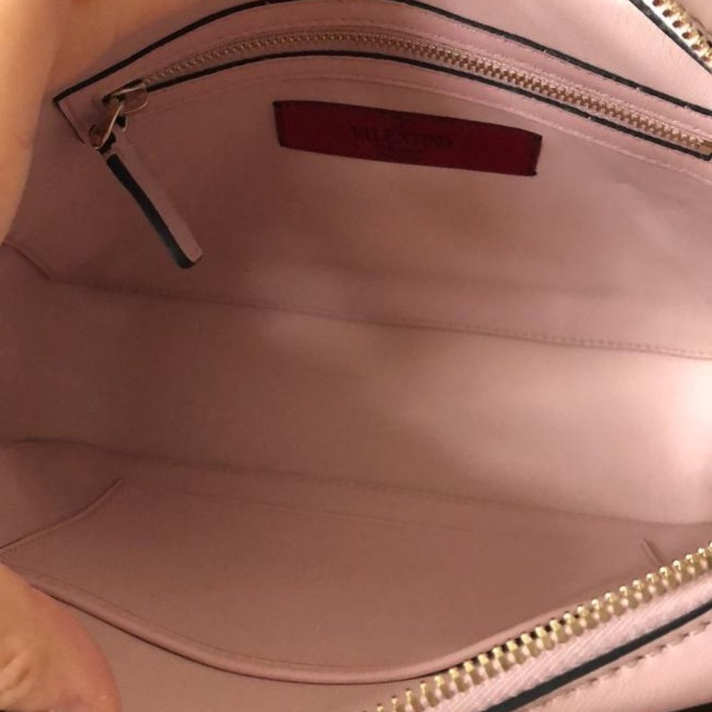 NEW Valentino Stud Stitching Leather Bag - Picture 5 of 8